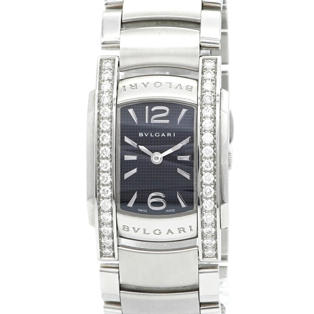 Bvlgari Assioma Side Diamond Bezel AA35S Black Dial Women's Watch